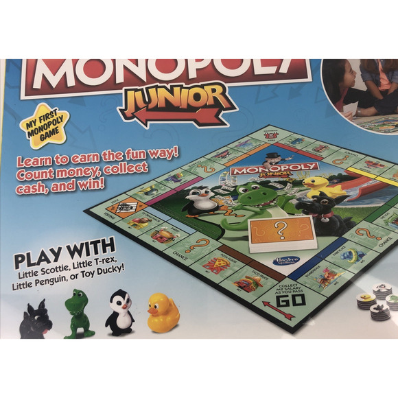 Monopoly Junior Kids‎ Games Hasbro Gaming 5+ T-Rex Scottie Penguin Ducky NEW - Picture 3 of 8